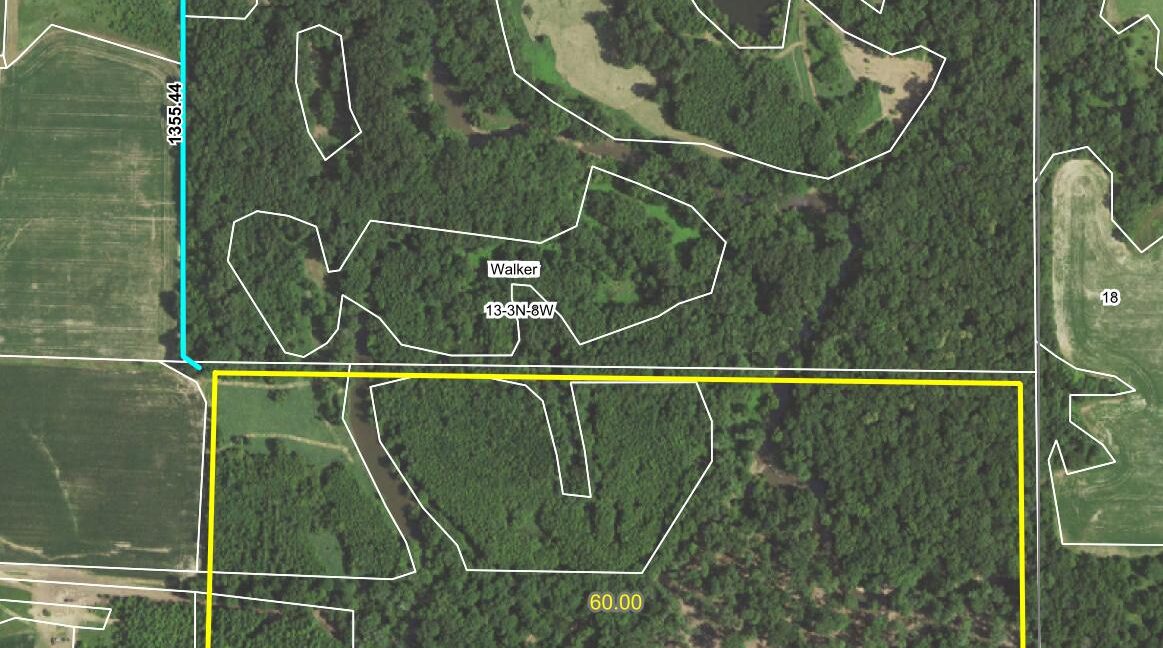60 acre web aerial with easement